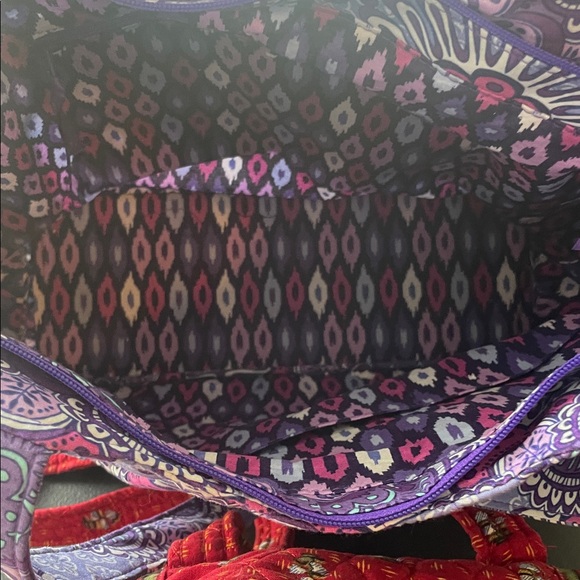 Vera Bradley bundle! Purple Tote Bag and small Red Satchel - Picture 3 of 4